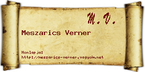 Meszarics Verner névjegykártya